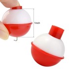 50 Pcs 1 Inch Round Fishing Bobbers Push Button Red White Abs Float Bobbers