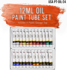 Professional 24 Color Set Of Art Oil Paint In 12ml Tubes - Rich