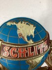 Vtg 1976 Schlitz Brewing Plastic Beer Sign Gilded Blue Globe Trade Pure Mark