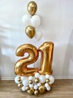 16   Gold Number Foil Balloons 18th Letters Age Party Birthday Balloon Decor Uk