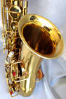 Vint  1934 Buescher  the Elkhart  20a Gold Alto Sax W case - Very Good Condition