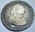 1808 Fj Santiago Chile 4 Reales Spanish Colonial Silver Pirate Holed 4r Coin