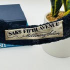 Saks Fifth Avenue Vintage Navy Blue Mesh Veil Fascinator Millinery Salon Hat
