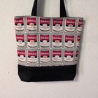 Handmade Cotton Tote Bag Featuring A Cat Pattern