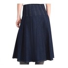 Free Assembly Stitched Pleated Denim Maxi Skirt Indigo Blue Womens Sz 8