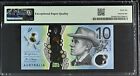 Australia 10 Ten Dollars   Note Currency Gem Pmg Uncirculated Unc Polymer 66