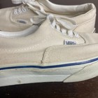 Vintage Vans Authentic  Made In Usa  White Blue Stripe Og - 7m     8 5 Womens