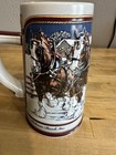 Lot Of 9 Budweiser Holiday Steins 1985 A 1986 B 1987 C 1988 1989 1993 Centennial