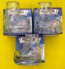 Vintage Nos Set Of Three Windsor Canadian Whiskey Hockey Skate Shot Glass Clear