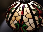 Large Vintage Stained Glass Lamp Shade 17 Inches Round Tiffany Style