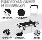 Foldable Platform Truck Flat Push Dolly With Wheels Heavy Duty Flatbed Hand Cart