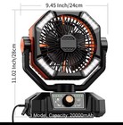 A 20000mah Camping Fan Featuring Dual Motors  This Battery-operated Fan Includes