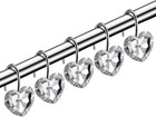 12 Pcs Crystal Bling Shower Curtain Hooks - Durable With Polished Chrome Finish