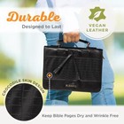  Women s Black Vegan Leather Croc Style Bible Cover With Tassels  Blessed Large
