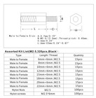 Hvazi 320pcs M2 5 Nylon Hex Spacer Standoffs Screws Nuts Assortment Kit