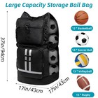 Soccer Ball Bag Sports Equipment Mesh Sack Hold 14-16 Balls Shoulder Strap
