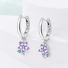 Kunsir 925 Sterling Silver Flower Hoop Huggie Earrings For Women Jewelry Gifts