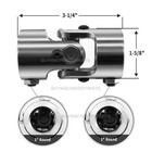 1  Round X 1  Round Steering Shaft Universal U Joint Coupling Chrome
