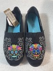 Toms Wm   s Day Of The Dead Embroidery Dia De Los Muertos Sz7 5  Shoes New   0335