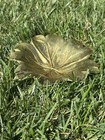 Vintage Virginia Metalcrafters Brass May Apple Leaf 7    Tray Bowl