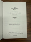 The Great Migration Begins - 3 Vols - Immigrations To New England 1620-1633