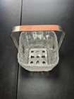 Vintage Small Hoya Glass Glacier Ice Bucket Stainless Steel Handle Mcm Barware