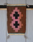 Small Sampler Navajo Rug - Double Stepped Diamond Cross Design - 18 5  X 11 5 