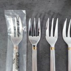 Christofle Aria Goldring Cake Fork 6pcs Silverplate Flatware Excellent