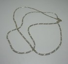 Figaro Chain Necklace 925 Starlight Silver Chain Men   Women New Size  15   