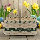Amish Made Medium Oval Easter Basket With Solid Oak Bottom And Handle