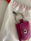 Coach Bag Charm Pink Leather Turnlock Keychain Fob Photo Frama
