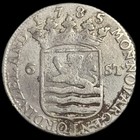 Netherlands 6 Stuiver Scheepjesschelling Zeeland 1785 Silver Vf