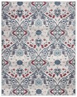 Area Rug 8x10 - Brentwood Collection - Large - Navy   Grey  Floral Distressed   