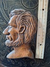 Hand Carved Wood Folk Art Relief President Abraham Lincoln 6  Head Profile Vtg