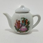 Mini  Tea Set Play Dishes Child Vintage Victorian Courting Couple Porcelain cera