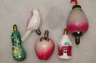 Lot Vtg Milk Glass Bird Lantern House Lights C6 Bulb Christmas Ornament Japan