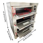 110v Ng lng Gas Heating Triple Deck Pizza Oven Commercial Pizza Maker