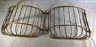 2 Vintage Solid Brass Planter Basket Wall Mounted Architectural Salvage 