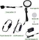 Under Cabinet Led Black Cover Puck Lighting Kit With Touch Dimmer Switch For Kit