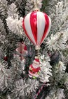 Christmas Glass Ornament - Striped Red And White Ball With Santa By Wizardi F   