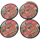 Vintage Set Of 4 Coke A Cola Coasters Drink Soda Pop Round Drink Coasters