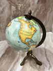 Vintage Terrestrial World Globe With Brass Stand Decorative Gift