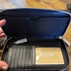 Michael Kors Iridescent Leather Phone Case Zip Around Wallet Wristlet Clutch New