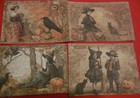 Set Of 16 Halloween Vintage Images From The Early 1900 s Printed On Aged Paper