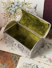 Antique Silver Plated Art Nouveau Flower Design Silver Plated Brass Casket   Box