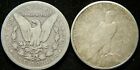 2 Coin Silver Dollar Lot   Morgan And Peace   90  Bullion Silver Certificate 