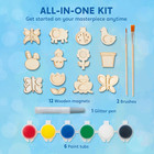 12 Wooden Magnet Creativity Arts   Crafts Painting Kit For Kids  Decorate Your O