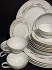 Lot Of 23 Pc  Prestige Fine China Of Japan Dinnerware Gold  plates  Bowls  cups 