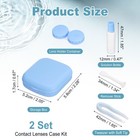 2 Sets Contact Lenses Case Travel Contact Lenses Applicator Remover Tool Blue