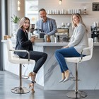 2pcs Adjustable Bar Stools Barstool With Back And Arms Leather Barstool Chairs